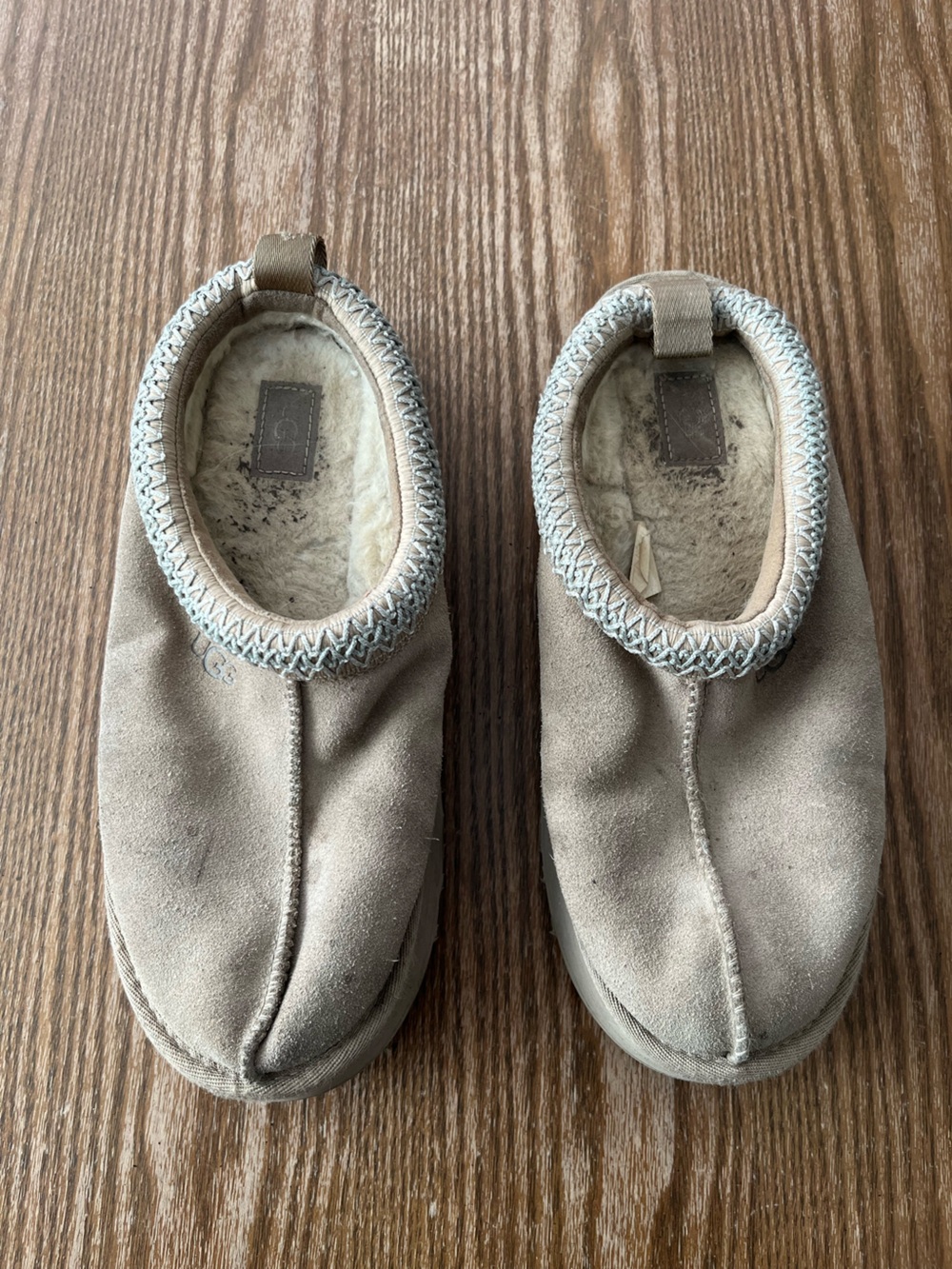 UGG Taupe Slip-On Cozy Fleece Slippers
